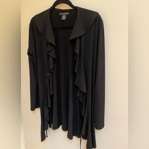 Black wrap ruffle top from Evo Vorro. Size Medium.